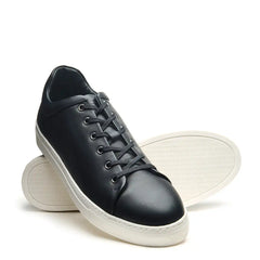 Black Calf Sneaker (White Sole)