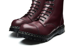 Oxblood Hi-Shine 10 Eye Steel Toe Capped Derby Boot