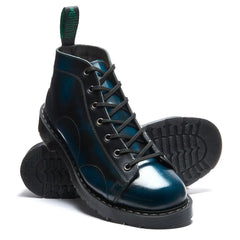 Navy Blue Rub-Off 7 Eye Monkey Boot