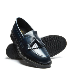 Navy Rub-Off Vegan Tassel Loafer