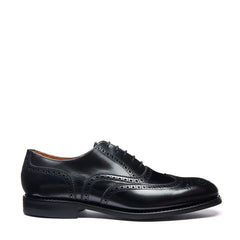 Black Hi-Shine 5 Eye Oxford Brogue Shoe