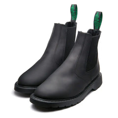 Black Greasy Shearling Lined Dealer Boot
