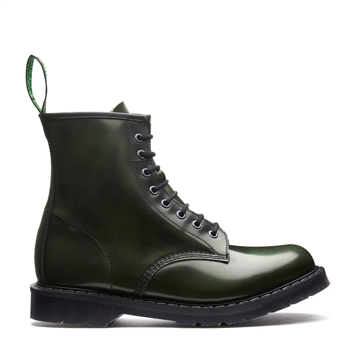 Green Rub-Off 8 Eye Derby Boot