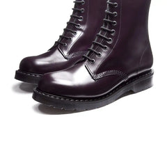 Purple Hi-Shine 8 Eye Derby Boot