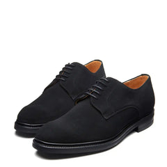 Black Suede 5 Eye Derby Shoe