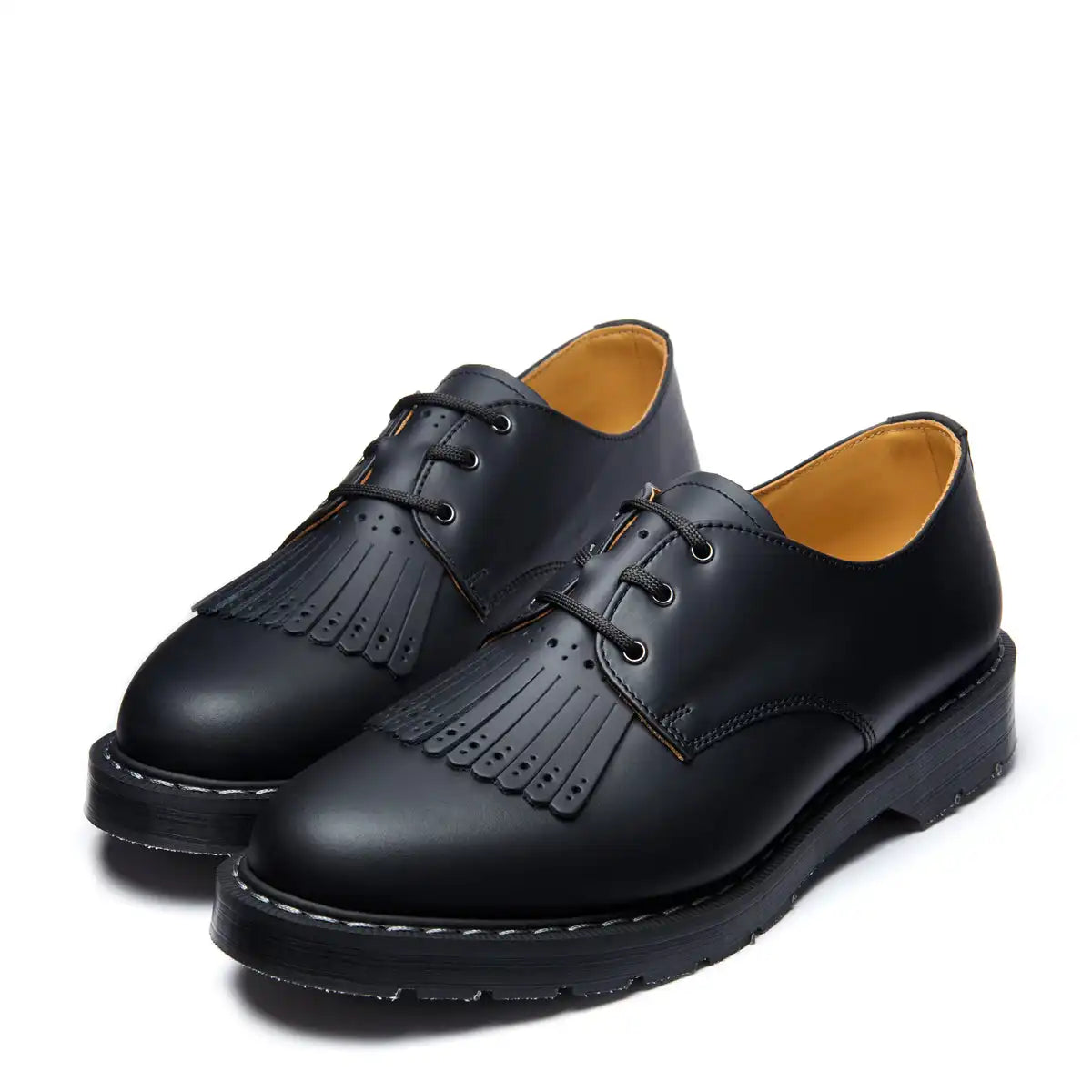 Black Greasy Gibson Shoe & Brogue Kiltie