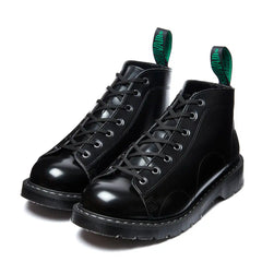 Black Vegan Hi-Shine 7 Eye Monkey Boot