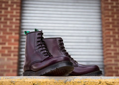 Purple Hi-Shine 8 Eye Derby Boot