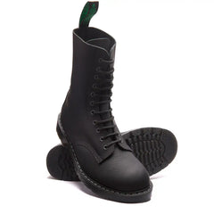 Black Greasy Grain 11 Eye Derby Boot