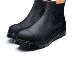 Black Greasy Steel Toe Capped Dealer Boot