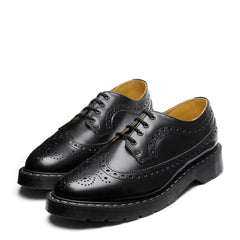 Black Hi-Shine 4 Eye American Derby Brogue Shoe
