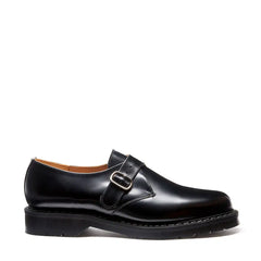 Black Hi-Shine Single Buckle Monk Shoe