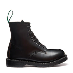 Black Fine Grain 8 Eye Derby Boot