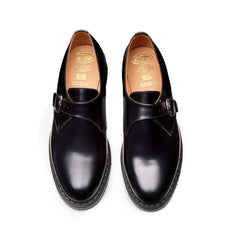 Black Hi-Shine Single Buckle Monk Shoe
