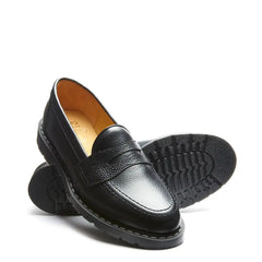 Black Hi-Shine Grain Penny Loafer