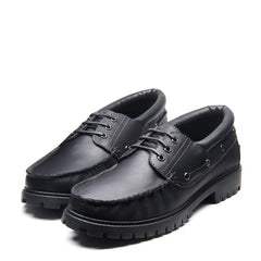Black Greasy Boat Shoe
