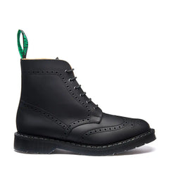 Black Greasy 6 Eye Brogue Boot