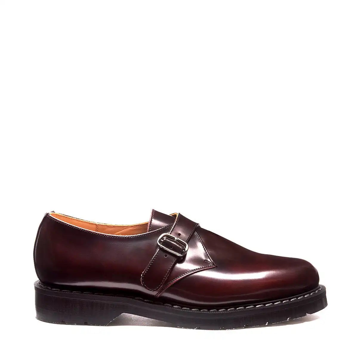 Burgundy Rub-Off Single Buckle Monk Shoe