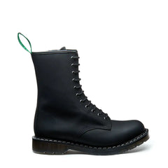 Black Greasy 11 Eye Zip Derby Boot