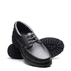 Black Greasy Boat Shoe