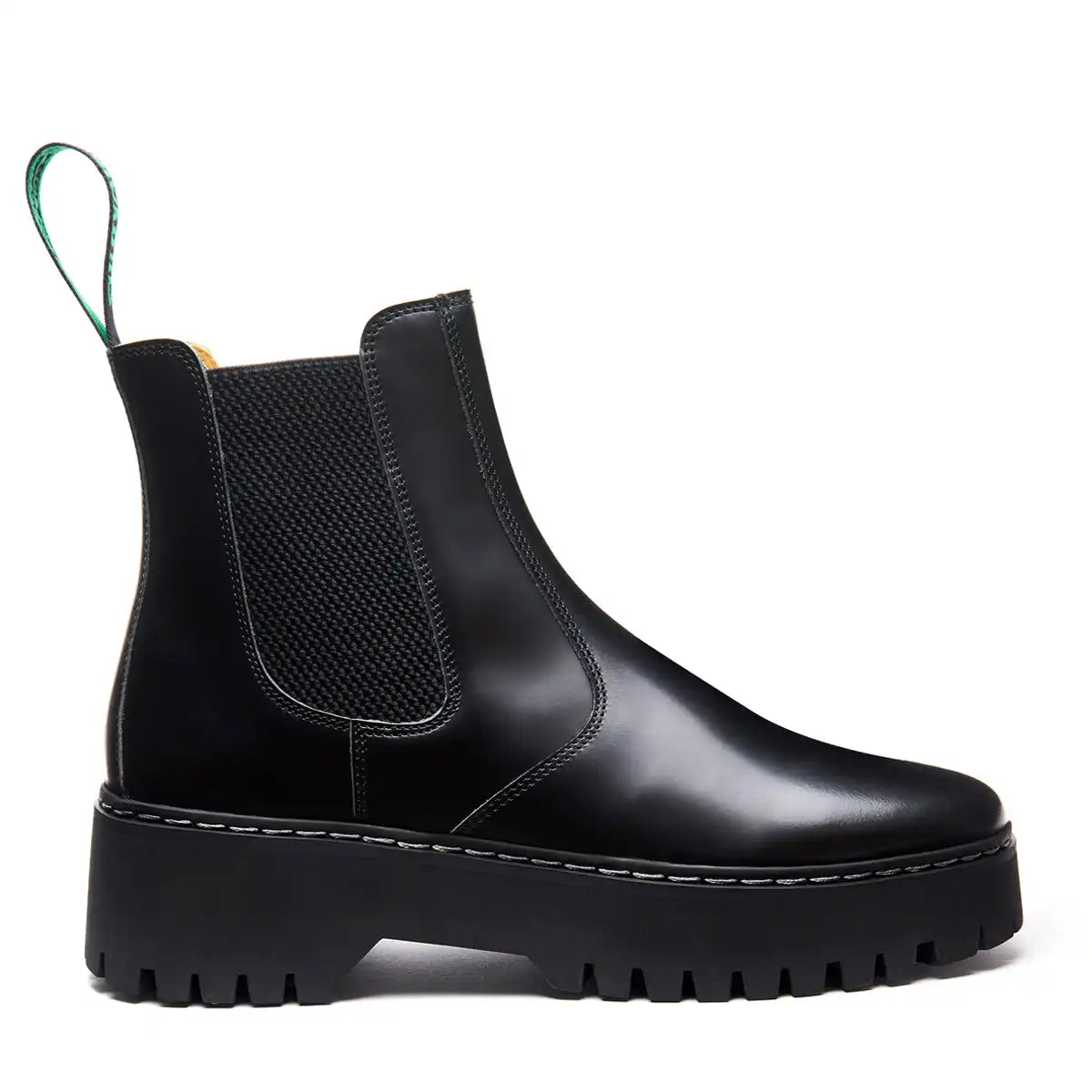 Black Hi-Shine Platform Dealer Boot