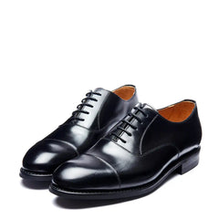 Black Hi-Shine 5 Eye Oxford Shoe