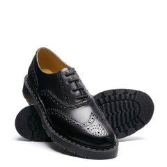 Black Hi-Shine 4 Eye English Oxford Brogue Shoe