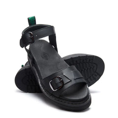 Blakesley - Black Greasy One Strap Sandal