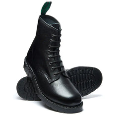 Black Hi-Shine Grain 8 Eye Derby Boot