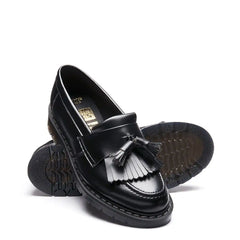 Black Vegan Hi-Shine Tassel Loafer