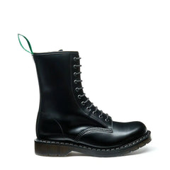 Black Hi-Shine 11 Eye Zip Derby Boot