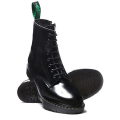 Black Hi-Shine 8 Eye Zip Derby Boot