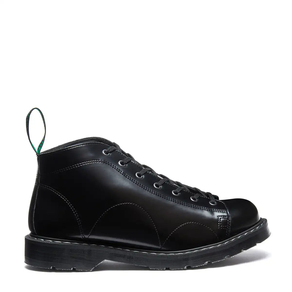 Black Vegan Hi-Shine 7 Eye Monkey Boot