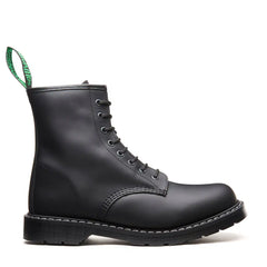 Black Greasy 8 Eye Zip Derby Boot