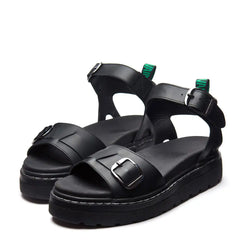 Blakesley - Black Greasy One Strap Sandal