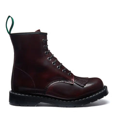 Burgundy Rub-Off 8 Eye Derby Boot & Brogue Kiltie