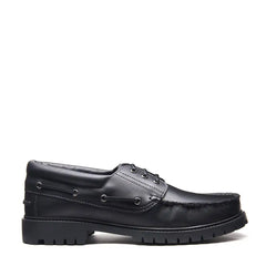 Black Greasy Boat Shoe