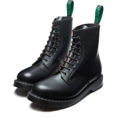 Black Fine Grain 8 Eye Derby Boot